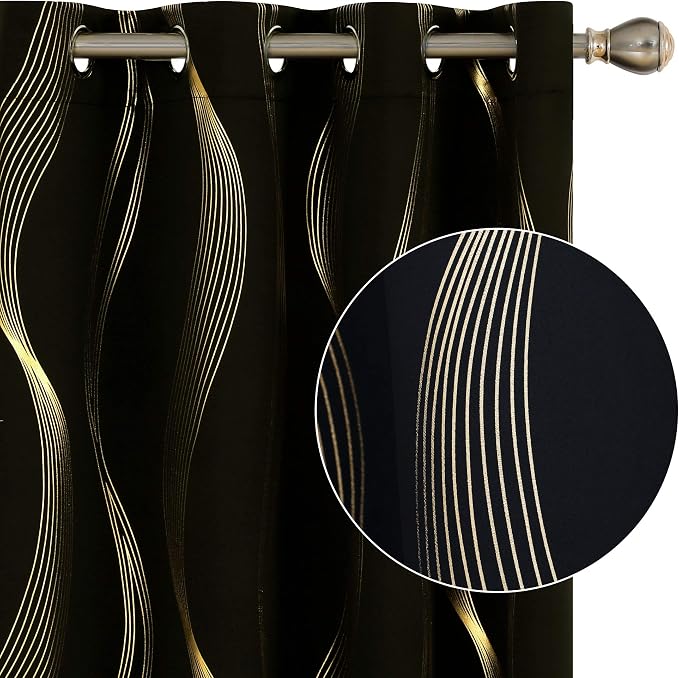 Deconovo Curtains for Living Room, Pattern Blackout Curtains 72 Inches Long | by Unknown