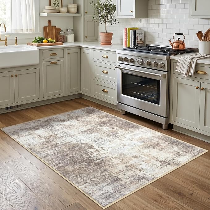 Abstract Area Rug 4x5 Ft Washable Rugs - Image 2