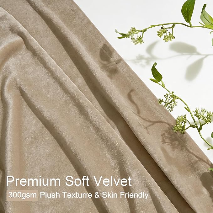 Beige Velvet Pinch Pleated Curtains 84 Inches Long - Image 3