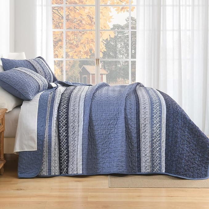 Cottolester King Quilt Bedding Set, All Seasons Microfiber Boho Quilt Set - Image 3
