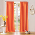 Vibrant Orange Blackout Curtains 84 Inch Length, Pumpkin Hallowmas Day Home by DONREN