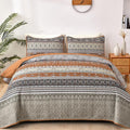 WONGS BEDDING Boho Fall Quilt Set California King, Lightweight Bed Decor by WONGSBEDDING