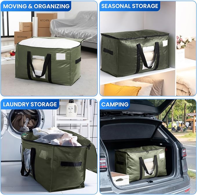 TAILI 4 Pack Green Extra Large Moving Bags, Storage Bag - Image 8