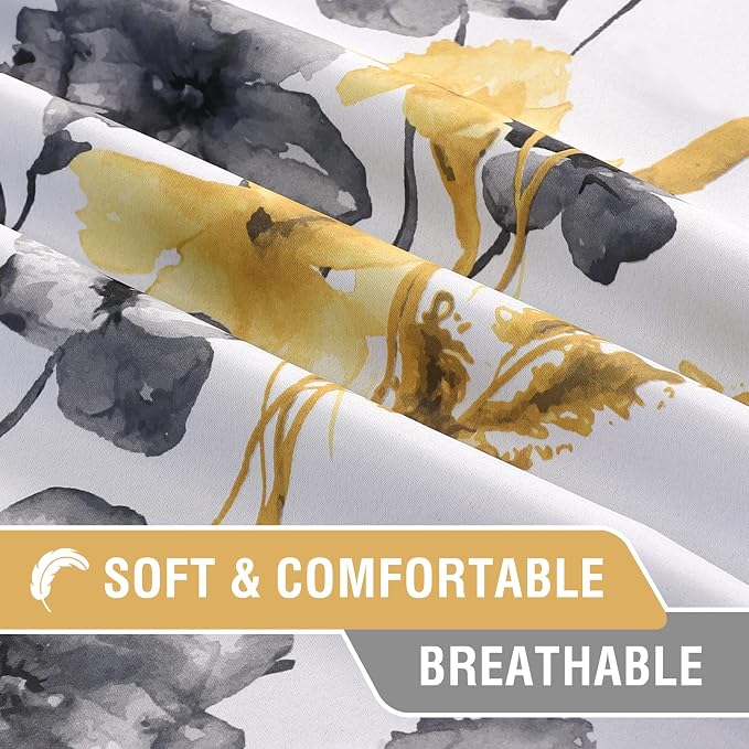 H.VERSAILTEX 100% Blackout Curtains 96 inch Length 2 Panels Set Cattleya Floral - Image 8