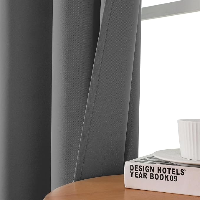 CUCRAF Light Grey Blackout Curtains 54 inch Length 2 Panels Set, Room Darkening - Image 7