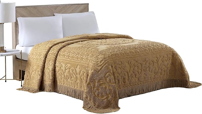 Beatrice Home Fashions Medallion Full Cotton Chenille Bedspread, cozy plush by BeatriceHomeFashions