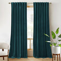 RYB HOME Peacock Blue Velvet Blackout Thermal Doorway Curtains 84 inches | by RYBHOME