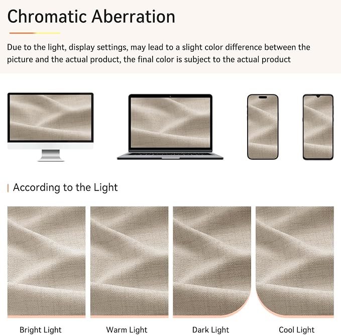Pinch Pleated Full Blackout Faux Linen Curtains 90 Inches Long | Oatmeal - Image 6