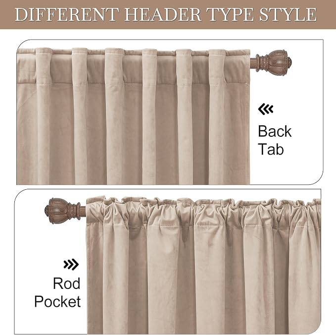 RYB HOME Velvet Closet Curtains 84 inches, Room Darkening Thermal Insulated - Image 3