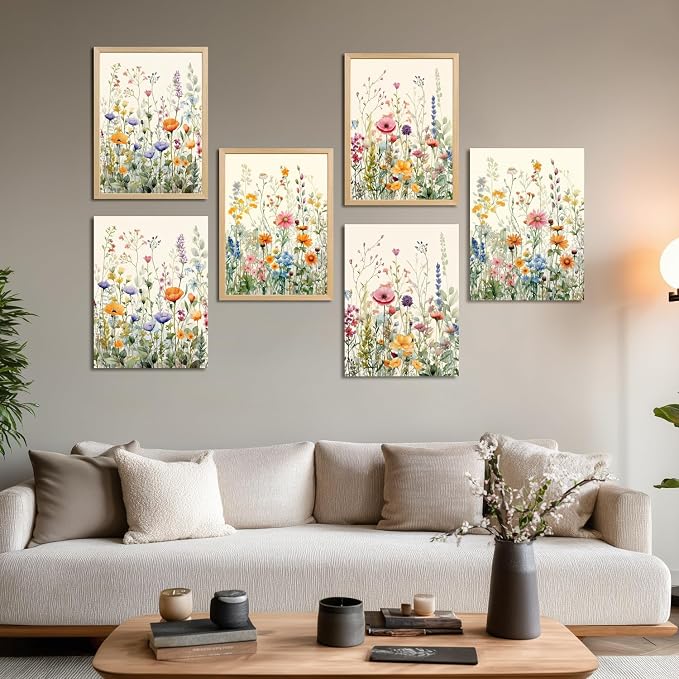 LLEEMPI Framed Colorful Floral Wall Art Set of 3, 12x16 Inch Canvas Prints | - Image 6