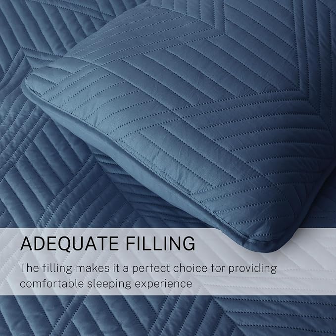 Exclusivo Mezcla Ultrasonic King Quilt Bedding Set, Soft Microfiber, Modern - Image 6