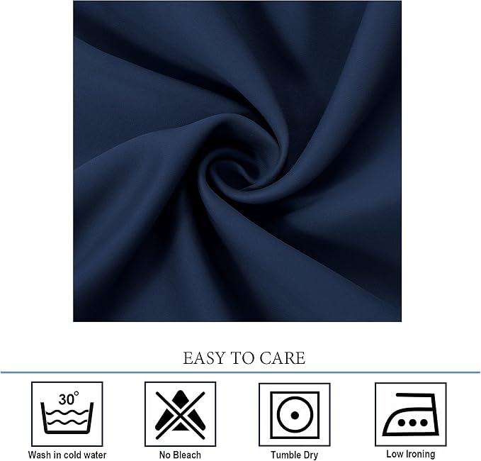 Diraysid Navy Blue Grommet Blackout Curtains - Image 6