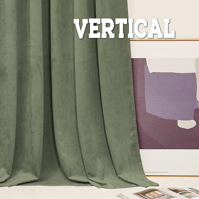 RYB HOME Plush Velvet Curtains, Heavy Duty Back Tab Decorative Window Drapes - Image 5