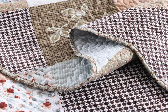 3-Piece Queen Quilt Set Quilted Bedspread Lightweight Reversible Coverlet Set - Image 5