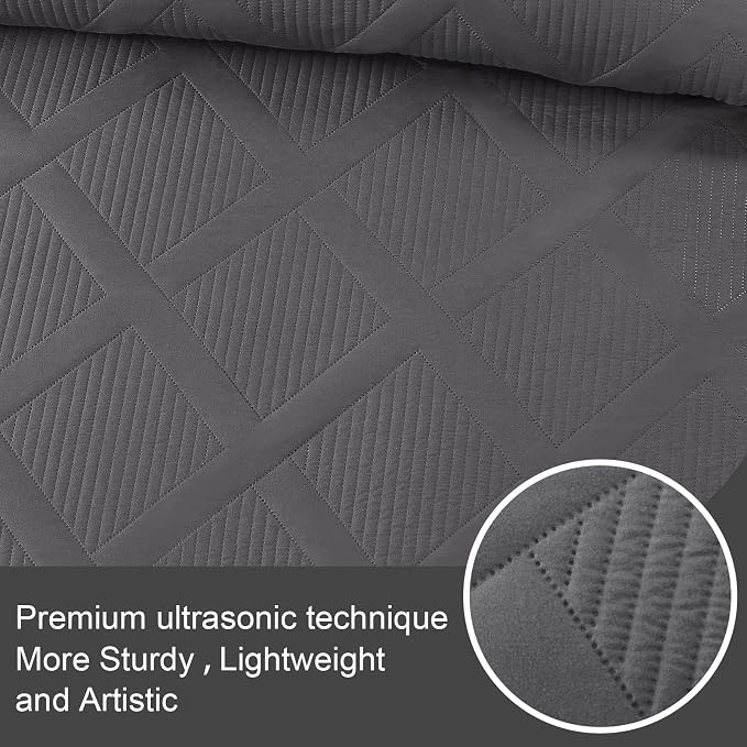 Exclusivo Mezcla Quilt King Size, Modern Striped Pattern, Lightweight Bedding - Image 4