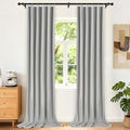 Etherealveil Light Gray Pinch Pleated Blackout Curtains 2 Panels 40"x102" | by Etherealveil