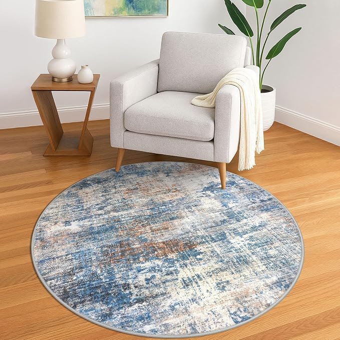 Round Area Rug 5 Ft Circle Entryway Rugs Round Washable Door Mat Indoor Entrance by iOhouze