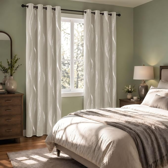 Deconovo Curtains for Living Room, Pattern Blackout Curtains 96 Inches Long | - Image 6