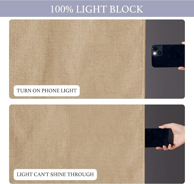 RYB HOME Classroom Door Window Cover, 100% Blackout Lockdown Shades | Linen - Image 4