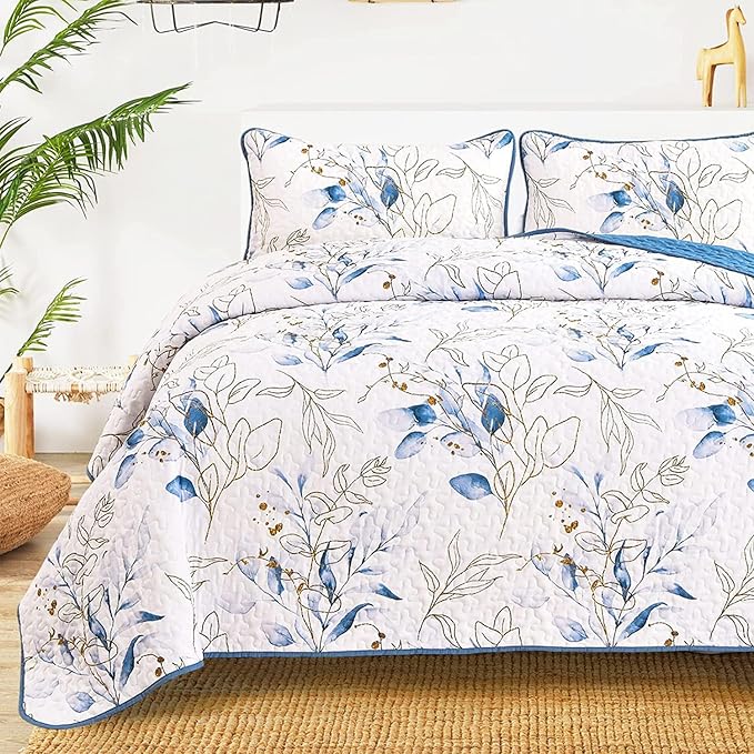 Anibedding Botanical Quilt Set Full, Soft Microfiber, Spring Autumn Lightweight - Image 7
