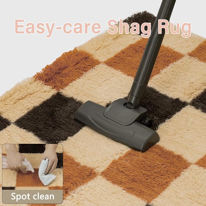 Soft Shag Rug 5x7 for Living Room High Pile Non-Slip Fluffy Carpet | Machine - Image 6
