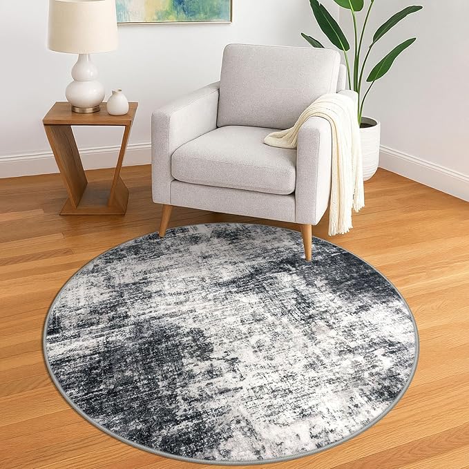 Round Area Rug 5 Ft Circle Entryway Rugs Round Washable Door Mat Indoor Entrance by iOhouze