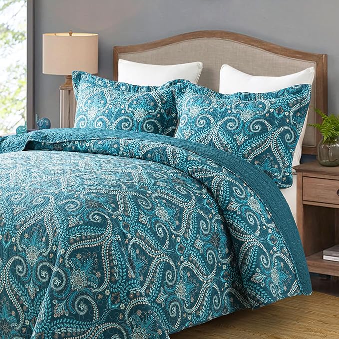 3-Piece Cotton Quilt Set Quilted Bedding Set - Image 3