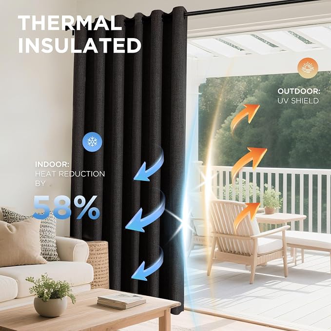 Joydeco Blackout Curtains 84 Inches Long 2 Panels Burg, Room Darkening Curtains - Image 4