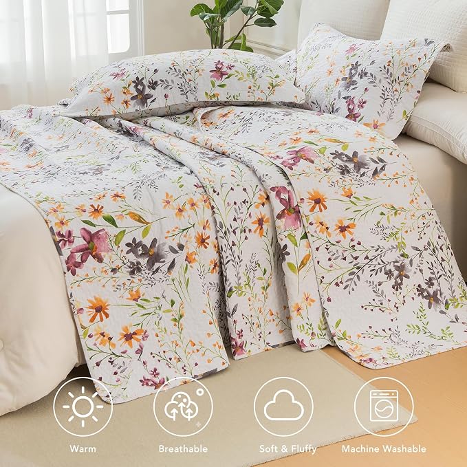 Lady Ann 100% Cotton Quilt Sets Queen, Vintage Coverlet Ultra Soft Bedspread Set - Image 6