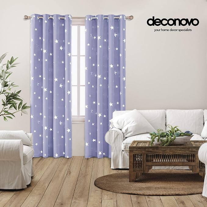 Deconovo Light Purple Blackout Curtains 2 Panel Set - Image 4