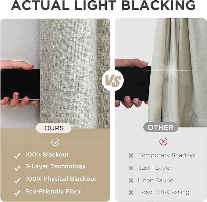 Joydeco Blackout Curtains 72 Inches Long 2 Panels Burg, Room Darkening Curtains - Image 6