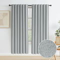 Linen Blackout Curtains 72 Inch Long, Back Tab Rod Pocket Hook Belt, Pair of by KEQIAOSUOCAI
