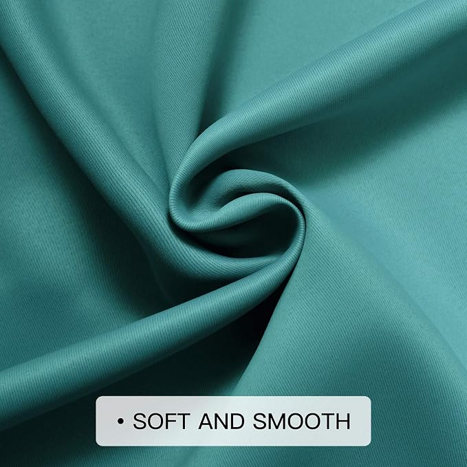 COSVIYA Grommet Ombre Teal Room Darkening Curtains 54 inch Long - Image 6