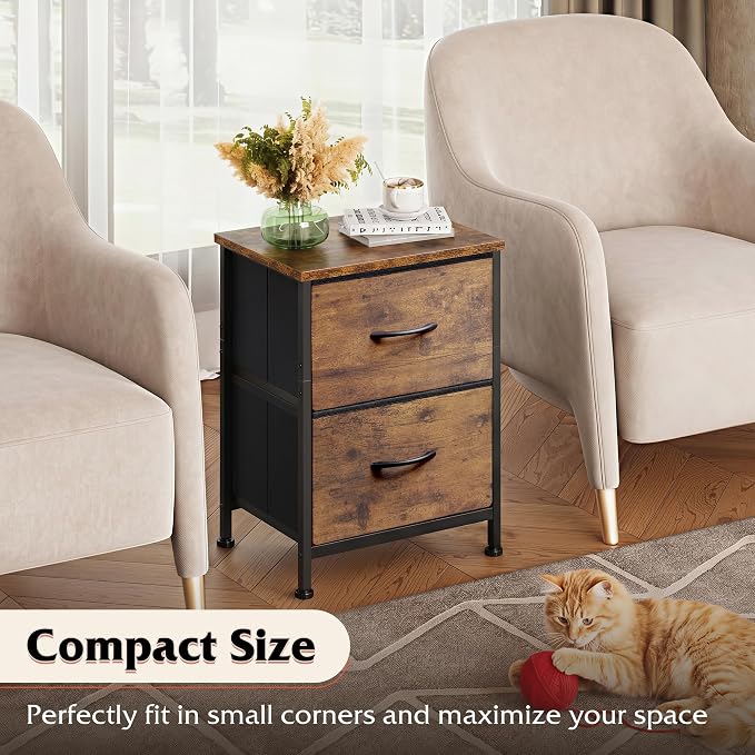 WLIVE Night Stand Set of 2, Small Dresser - Image 8