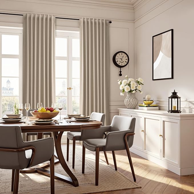 100% Blackout Linen Ceiling to Floor Curtains 96 Inches Long 8 FT - Image 6