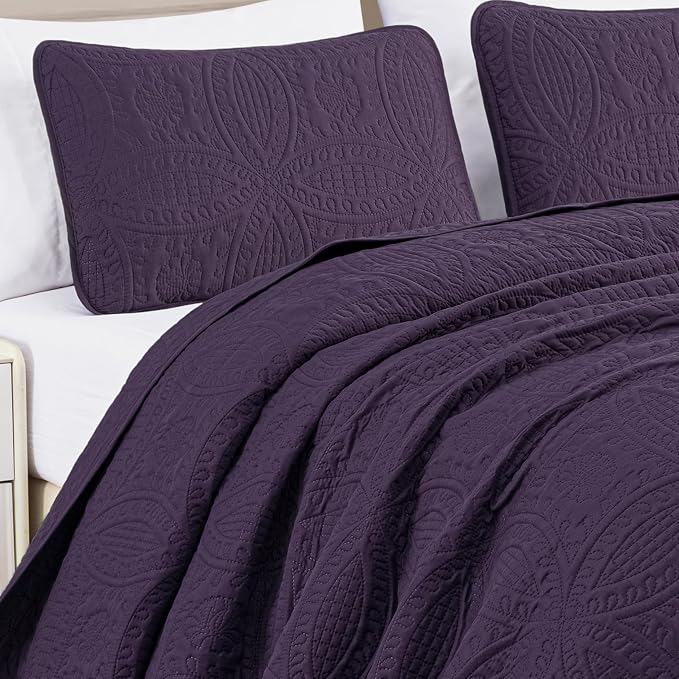 Chezmoi Collection Austin 3-piece Oversized Bedspread Coverlet Set - Image 3