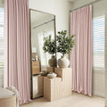 RYB HOME Pink Blackout Pinch Pleated Linen Curtains, 100% Blackout Thermal by RYBHOME
