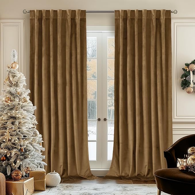 BGment Bronze Brown Velvet Blackout Curtains by BGment