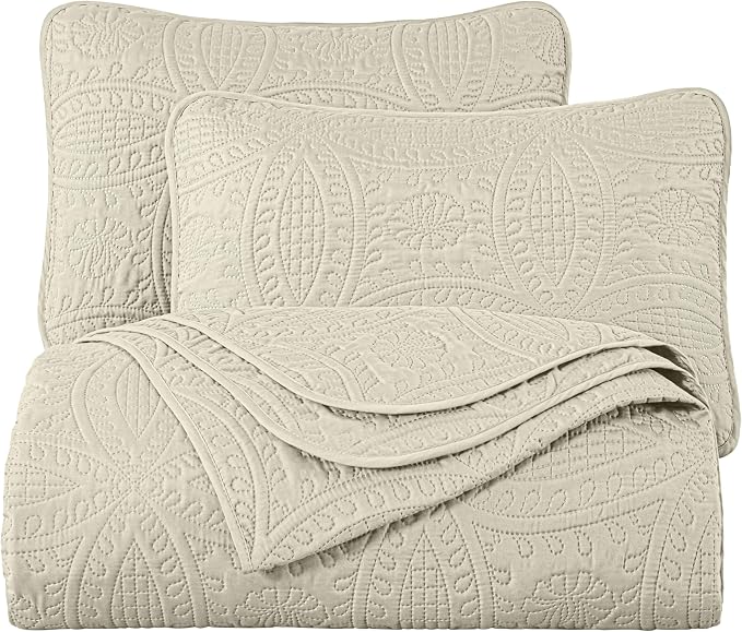 Chezmoi Collection Austin 3-piece Oversized Bedspread Coverlet Set - Image 9