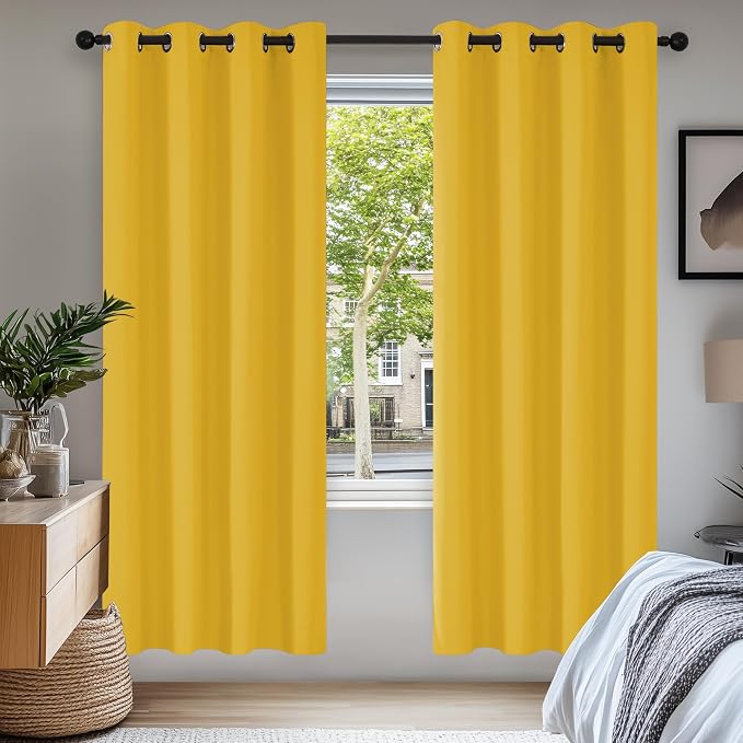 Deconovo Blackout Curtains for Bedroom and Living Room 72 Inches Long | Black by Unknown