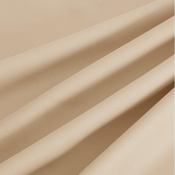 NICETOWN Beige Room Darkening Curtains 36 Inches Long 2 Panels - Image 8