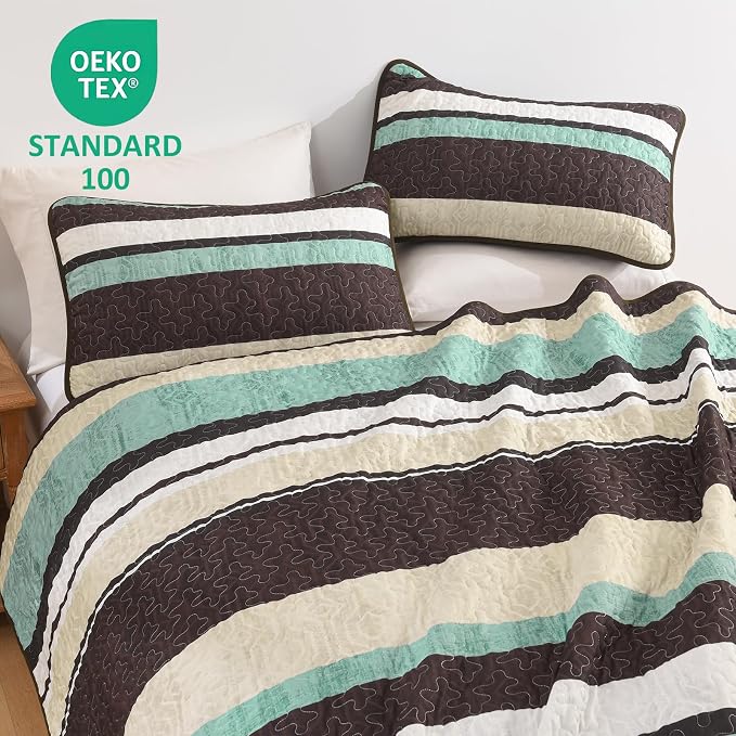 Dobuyly Queen Size Boho Quilt, Breathable All-Season, 3-Piece Fits Queen 96"x90" - Image 5