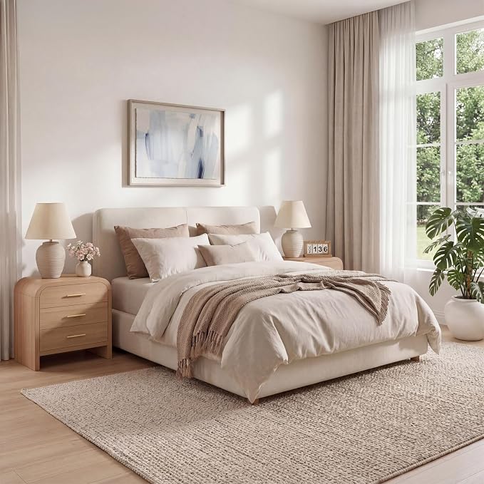 Night Stand Set of 2, 3-Drawer | Nightstand 26.7"H Metal Handle Modern Bedside - Image 3