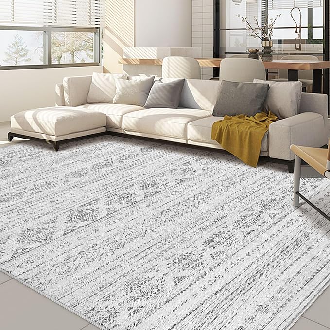 Nakagishi 10x12 Area Rug Living Room: Washable Boho Large Neutral Soft by NakagishiAreaRug