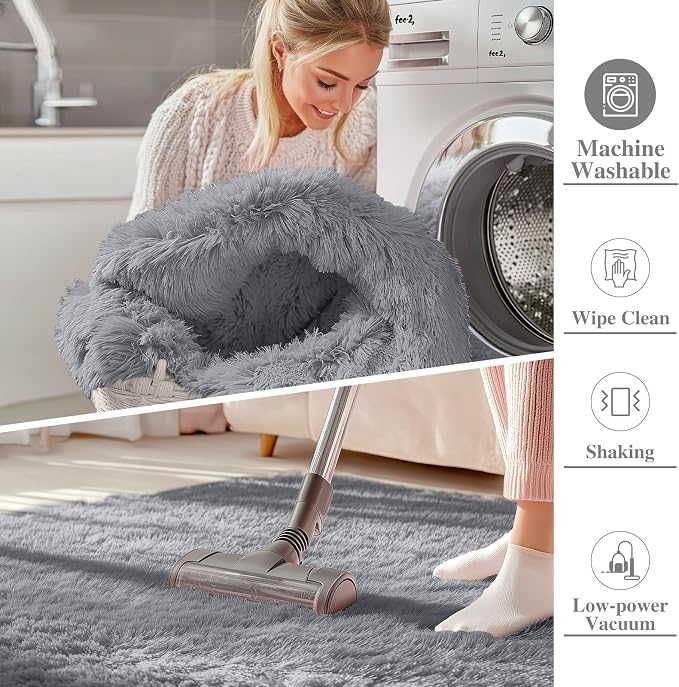 OLANLY Area Rugs for Living Room Bedroom, Machine Washable 4x5.9 ft Soft Fluffy - Image 2