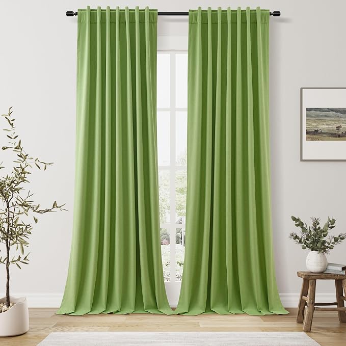 100% Blackout Curtains 96 Inch Length 2 Panels Set by Guken