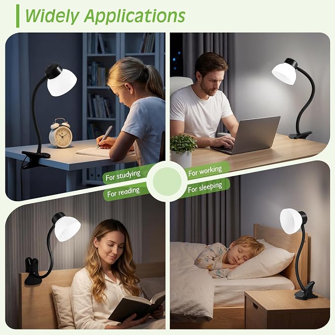 Desk Lamps for Home Office, Small LED Reading Lamp, 5000K Eye-Care Desk Light | - Image 8