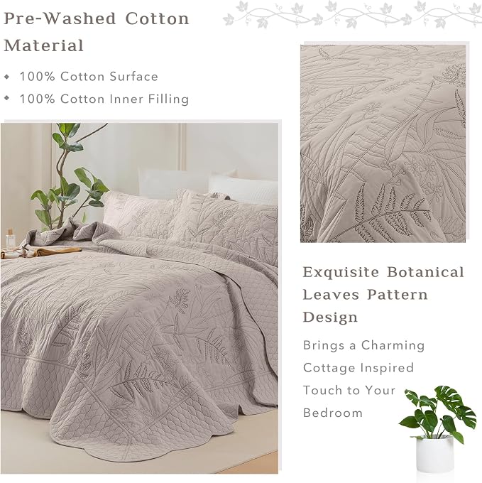 CozyTide Oversized Queen Quilt 102"x118", Pre-Washed Cotton Lightweight - Image 3