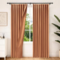 Etherealveil Terracotta Pinch Pleated Blackout Curtains 2 Panels 60"x84" | Back by Etherealveil