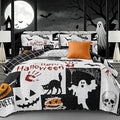 WONGS BEDDING Halloween Quilts Queen Size, Queen 96"x90", Reversible Grid Design by WONGSBEDDING